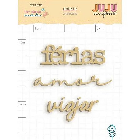 Coleção Lar Doce Mar - Título em Chipboard - Viajar - Juju Scrapbook