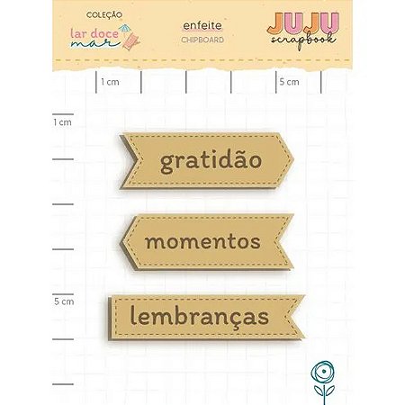Coleção Lar Doce Mar - Aplique em Chipboard - Lembranças - Juju Scrapbook