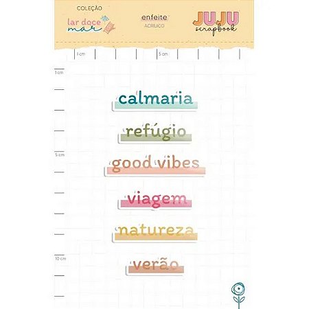 Coleção Lar Doce Mar - Aplique em Acrilico Títulos - Calmaria - Juju Scrapbook