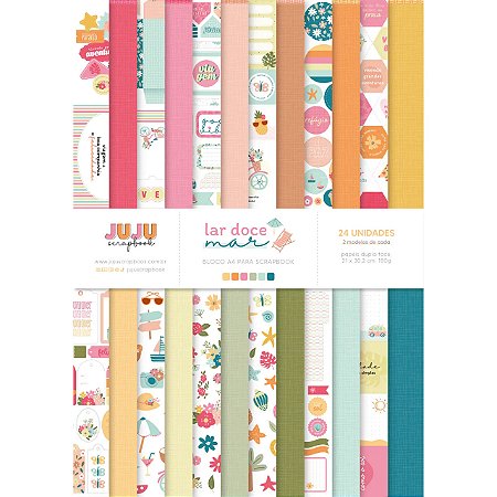 Coleção Lar Doce Mar - Bloco A4 - Juju Scrapbook