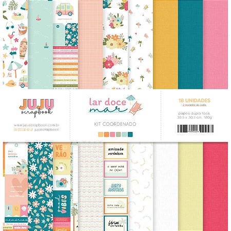 Coleção Lar Doce Mar - Kit Coordenado - Juju Scrapbook