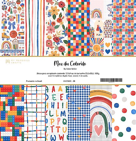 Coleção Meu Dia Colorido - Bloco 30,5x30,5 - MMCMCC-08 -  My Memories Crafts