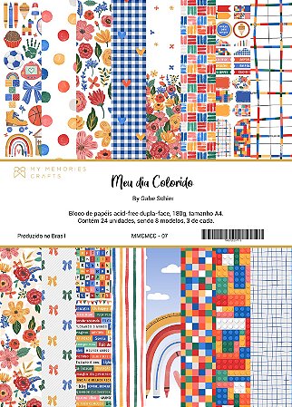 Coleção Meu dia Colorido - Bloco A4 - MMCMCC-07  -  My Memories Crafts