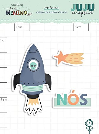 Coleção Vida de Menino - Adesivo em relevo Acrilico - Nós - Juju Scrapbook