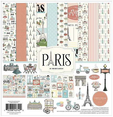Coleção Paris - Kit Collection (Bloco 30,5x30,5cm + Adesivos) - Carta Bella