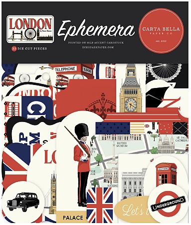 Coleção London - Ephemera (Die Cuts) - Carta Bella