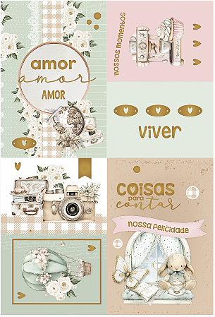 Coleção COISAS PARA CONTAR - Cards c/ Apliques em Foil - Decore Craft