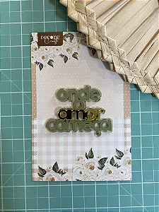 Coleção COISAS PARA CONTAR - Aplique de Acrílico duplo - Onde o Amor Começa - Decore Crafts