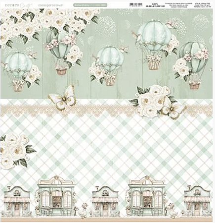 Coleção COISAS PARA CONTAR - Balões Shabby - Folha 0801 - 180g - Decore Craft