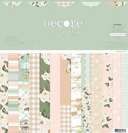Coleção COISAS PARA CONTAR - Bloco 24 folhas - 30,5 x 30,5 cm - Decore Crafts