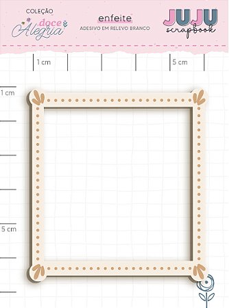 Coleção Doce Alegria - Adesivo em relevo Branco Guardado na Memória - Juju Scrapbook