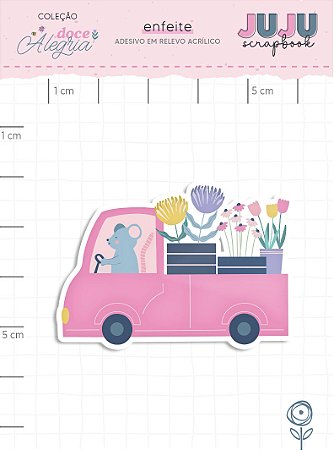 Coleção Doce Alegria - Adesivo em relevo Acrílico Hortênsias - Juju Scrapbook