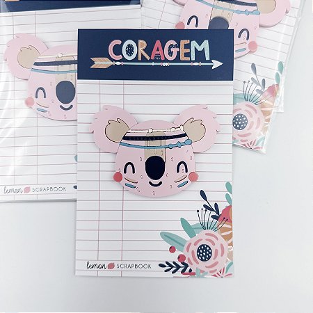 Coleção CORAGEM - Aplique em Acrílico Coala - Lemon Scrapbook