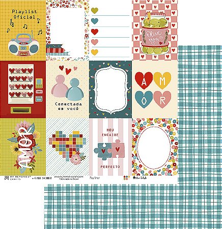 Coleção Meu Amor - Folha 03 - 30,5x30,5 - My Memories Crafts - MAM-03
