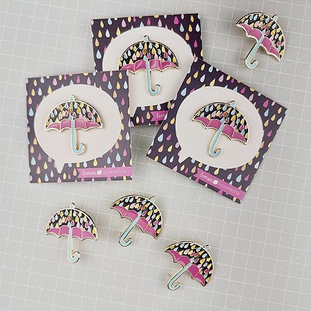 Coleção COR & AMOR - Pin Guarda-chuva - Lemon Scrapbook