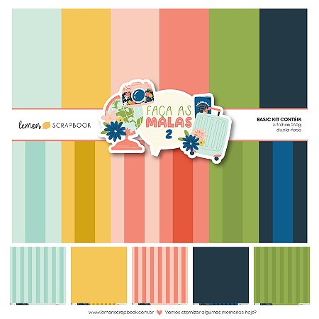 Coleção FAÇAS AS MALAS 2 - Bl. Basic Kit (30,5x30,5cm) - Lemon Scrapbook