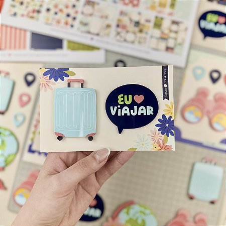 Coleção FAÇAS AS MALAS 2 - Aplique em Acrílico Mala - Lemon Scrapbook