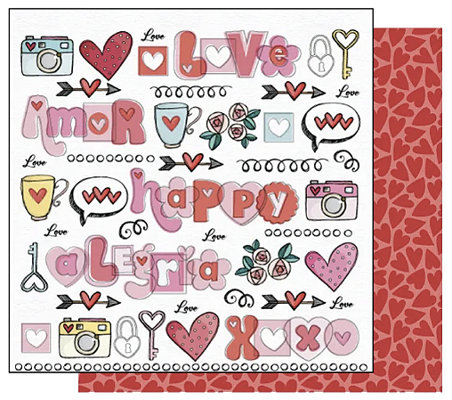 Coleção POR AMOR - Folha Palavras de Amor - Goodies