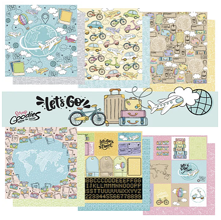 Coleção LET'S GO - Folha Mapa em Mãos - Goodies