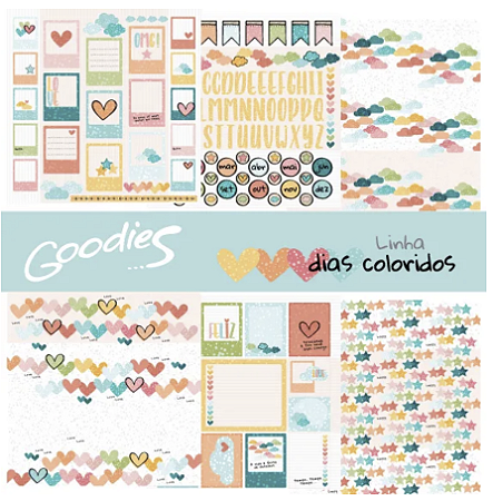 Coleção DIAS COLORIDOS - Folha Estrelas Coloridas - Goodies