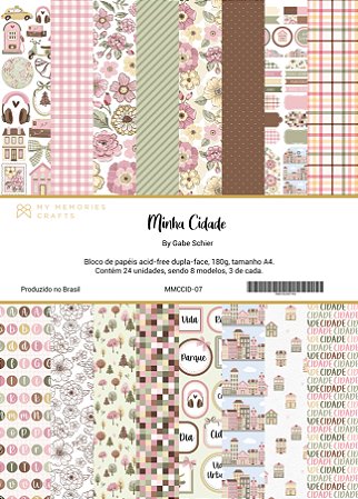 Coleção Minha Cidade - Bloco A4 - MCID-07 - My Memories Crafts