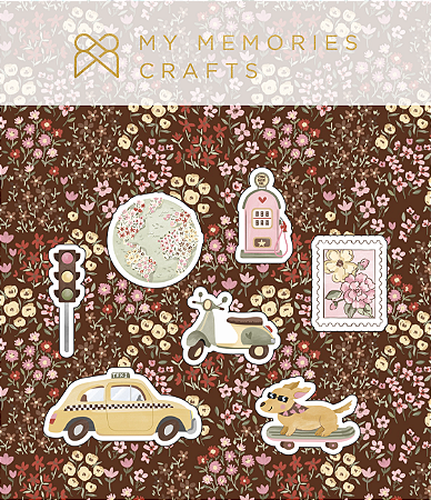 Coleção Minha Cidade - Apliques de Elementos em Acrilico - MCID-11 - My Memories Crafts