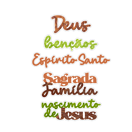 Coleção MAGIA - Acrílico Título Nascimento Jesus - 5 pecas - MAG18 - Carina Sartor