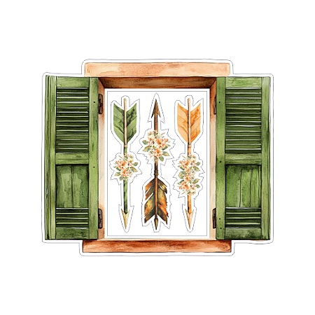 Coleção SINTONIA - Acrílico Janela e Setas - 4 pecas - SIN17 - Carina Sartor