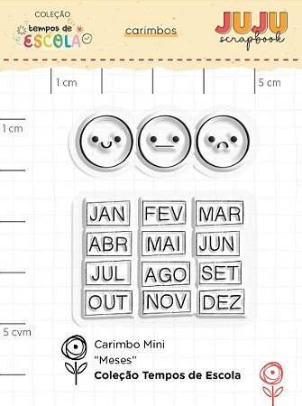 Coleção Tempos de Escola - Carimbo Mini - MESES - Juju Scrapbook