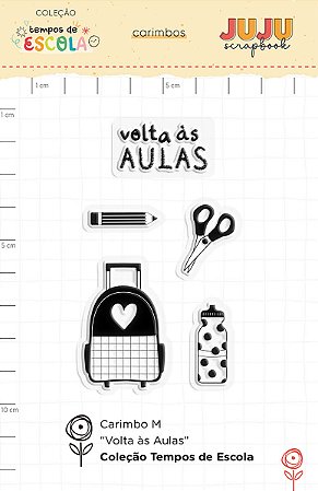 Coleção Tempos de Escola - Carimbo M - Volta as Aulas - Juju Scrapbook