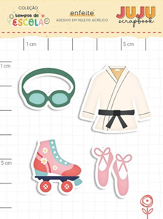 Coleção Tempos de Escola - Adesivo em relevo Acrilico - DIVERSÃO - Juju Scrapbook