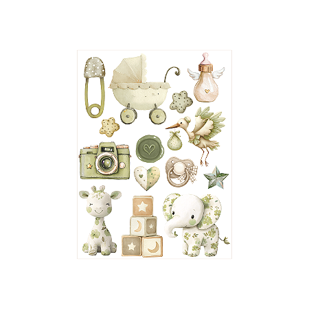 Coleção MEU DENGO - Cartela adesivo DTF UV - IMAGENS - DEN19 - Carina Sartor