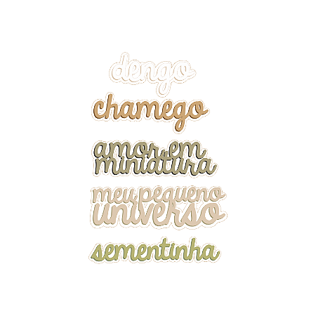Coleção MEU DENGO - Títulos em Acrilicos - PORTUGUÊS (6pçs) DEN17 - Carina Sartor