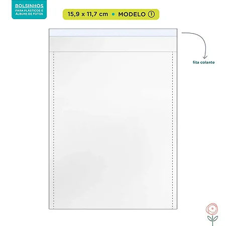 Bolsinhos Vertical para Plásticos de Álbum (adesivado) - Modelo 1 - JuJu Scrapbook