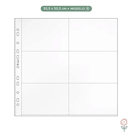 Plásticos para Album 30,5 x 30,5cm - Modelo 9  - JuJu Scrapbook