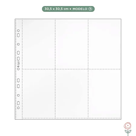 Plásticos para Album 30,5 x 30,5cm - Modelo 8  - JuJu Scrapbook