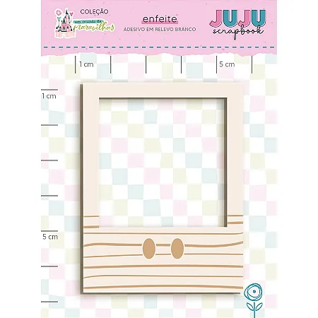 Colecao Um Mundo de Maravilhas - Adesivo em relevo Branco Moldura Encantada - Juju Scrapbook