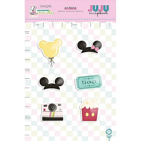 Colecao Um Mundo de Maravilhas - Adesivo em relevo Acrilico Um Dia na Disney - Juju Scrapbook