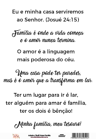 Adesivo Têxtil FRASES FAMILIA - Arte Fácil