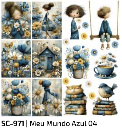 Coleção MEU MUNDO AZUL - Folha 4 - Arte Fácil