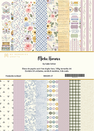 Coleção Minha Herança- Bloco A4 - MHR-07 - My Memories Crafts