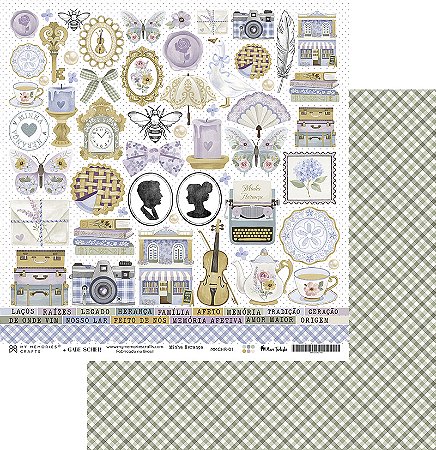 Coleção Minha Herança - Folha 01 - 30,5 x 30,5cm - MHR-01 - My Memories Crafts