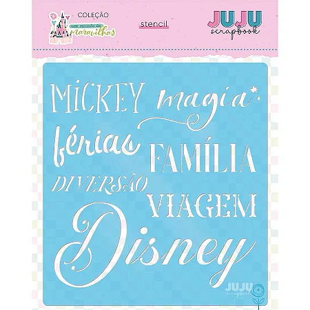 Cole'ção Um Mundo de Maravilhas - Stencil Diversao e Magia - Juju Scrapbook