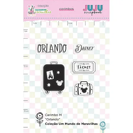 Coleção Um Mundo de Maravilhas - Carimbo M Orlando - Juju Scrapbook