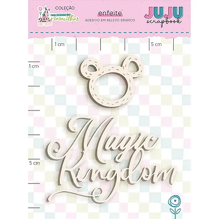 Coleção Um Mundo de Maravilhas - Aplique adesivado em relevo Branco - Parque dos Sonhos - Juju Scrapbook