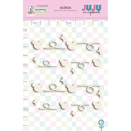 Coleção Um Mundo de Maravilhas - Aplique adesivado em relevo Branco - Mickey Magico - Juju Scrapbook