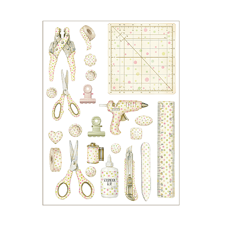 Colecao JARDIM DE PAPEL - Adesivo DTF UV Scrapbook - Carina Sartor