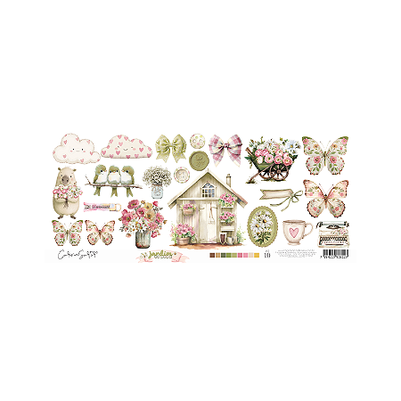Colecao JARDIM DE PAPEL - Papel Vegetal - ELEMNTOS p/ RECORTES (140G) - Carina Sartor