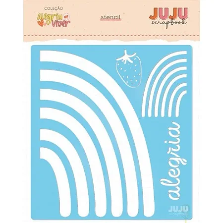 Coleção Alegria de Viver - Stencil MORANGO - JUJU Scrapbook
