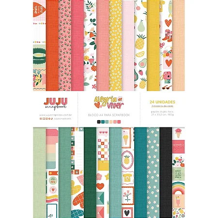 Coleção Alegria de Viver - Bloco A4 - JUJU Scrapbook